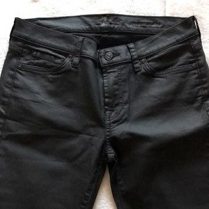 7 For all Mankind Black Jeans Coated